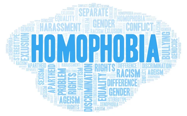 Homofobi Typ Diskriminering Word Cloud Wordcloud Gjorda Med Endast Text — Stockfoto