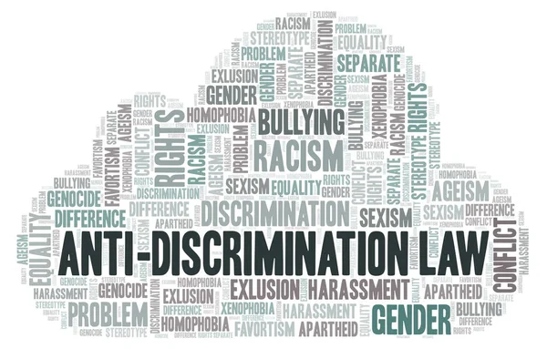 Discriminatie Wet Soort Discriminatie Word Cloud Wordcloud Gemaakt Met Alleen — Stockfoto