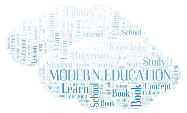 Educação Moderna Nuvem Palavras Wordcloud Feita Apenas Com Texto — Fotografia de Stock