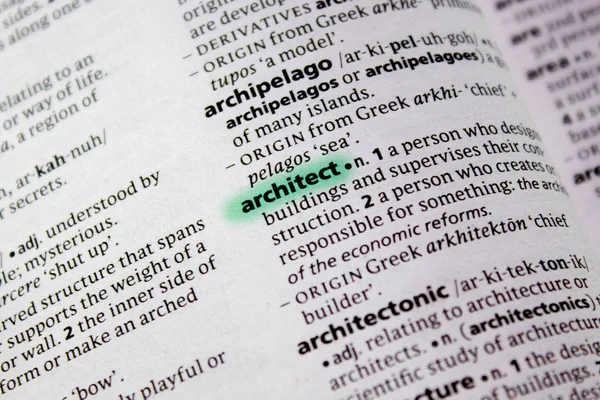 Architect Word Phrase Dictionary — Stock Photo, Image