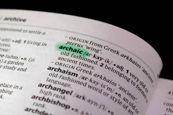 Archaïsch Woord Woordgroep Een Woordenboek — Stockfoto