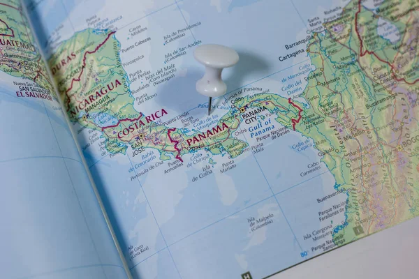 Ivanovsk Rusia Febrero 2019 Panamá Mapa Del Mundo — Foto de Stock
