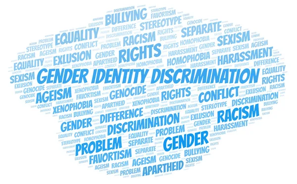 Гендерна Ідентичність Дискримінація Тип Дискримінації Хмара Слів Wordcloud Зроблено Лише — стокове фото