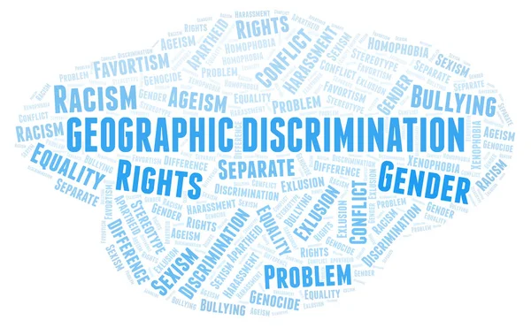 Geografische Discriminatie Soort Discriminatie Word Cloud Wordcloud Gemaakt Met Alleen — Stockfoto