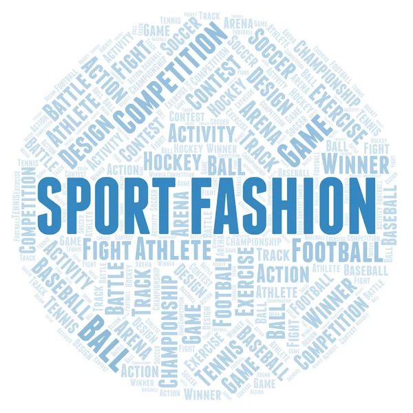 Moda Kelime Bulutu Spor Yalnızca Metin Ile Yapılan Wordcloud — Stok fotoğraf