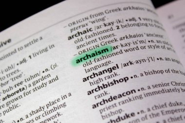 Archaism sözcüğü veya tümceciği bir sözlük