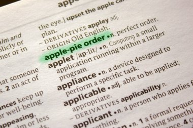 Pastalı sipariş sözcüğü veya tümceciği bir sözlük