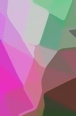 Yeşil, pembe noktaların soyut çizimi.