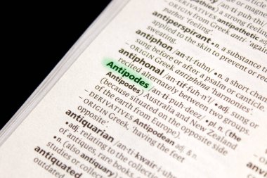 Zıtlık sözcüğü veya tümceciği bir sözlük