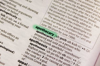 Eczacı sözcüğü veya tümceciği bir sözlük