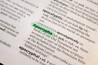 Apocrypha sözcüğü veya tümceciği bir sözlük