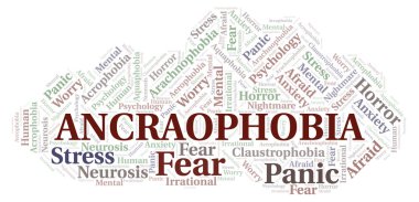 Ancraophobia kelime bulutu. Yalnızca metin ile yapılan Wordcloud.