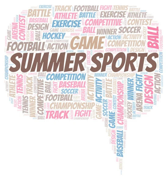 Summer Sports Word Cloud Wordcloud Made Text Only — Stock Photo, Image