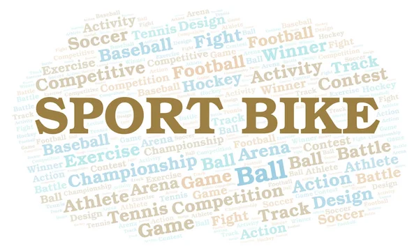 Sport Bike Palabra Nube Wordcloud Hecho Solo Con Texto —  Fotos de Stock