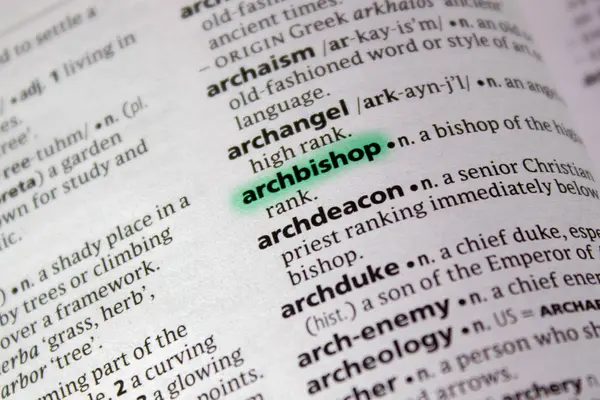 Архиепископское Слово Фраза Словаре — стоковое фото
