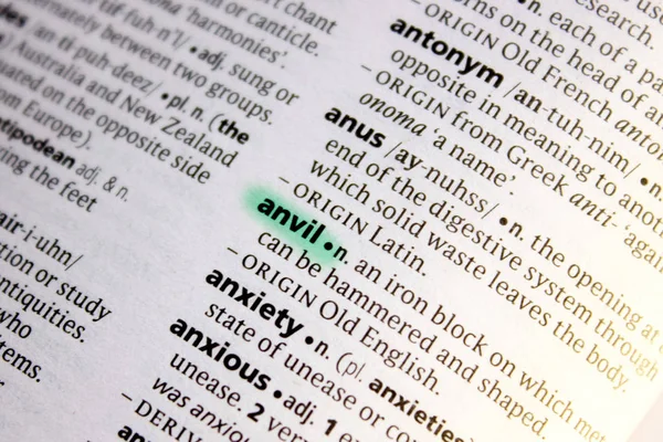 Anvil Word Phrase Dictionary — Stock Photo, Image