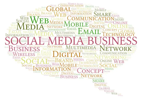 Social Media Business Nube Palabras Nube Palabras Hecha Solo Con —  Fotos de Stock