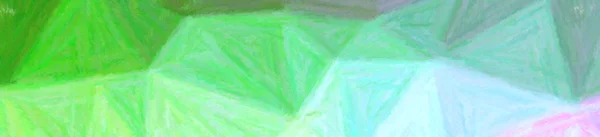 Ilustración Abstracta Verde Cepillo Largo Trazos Fondo Pastel — Foto de Stock