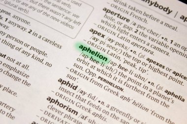 Afel sözcüğü veya tümceciği bir sözlük