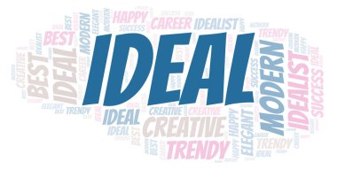 İdeal kelime bulutu. Yalnızca metin ile yapılan Wordcloud.