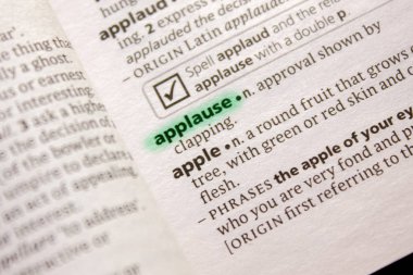 Alkış sözcüğü veya tümceciği bir sözlük