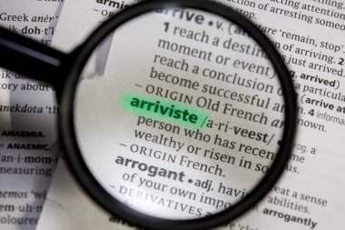 Arriviste sözcüğü veya tümceciği bir sözlük