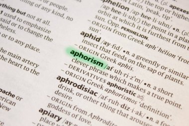 Aforizma sözcüğü veya tümceciği bir sözlük