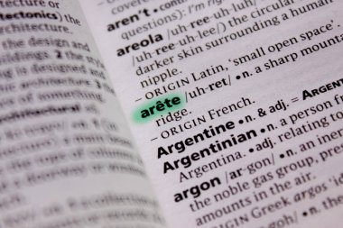 Arete sözcüğü veya tümceciği bir sözlük