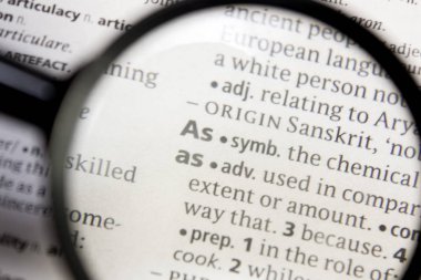 Sözcük veya tümceciğin bir sözlük