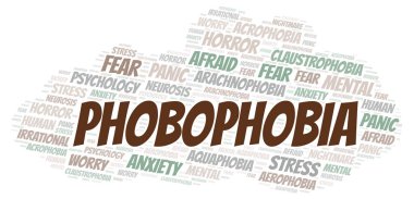 Phobophobia kelime bulutu. Yalnızca metin ile yapılan Wordcloud.
