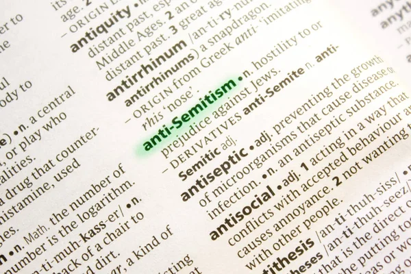 Mot Phrase Antisémite Dans Dictionnaire — Photo