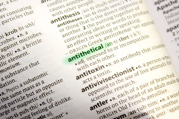 Antithetical Word Phrase Dictionary — Stock Photo, Image
