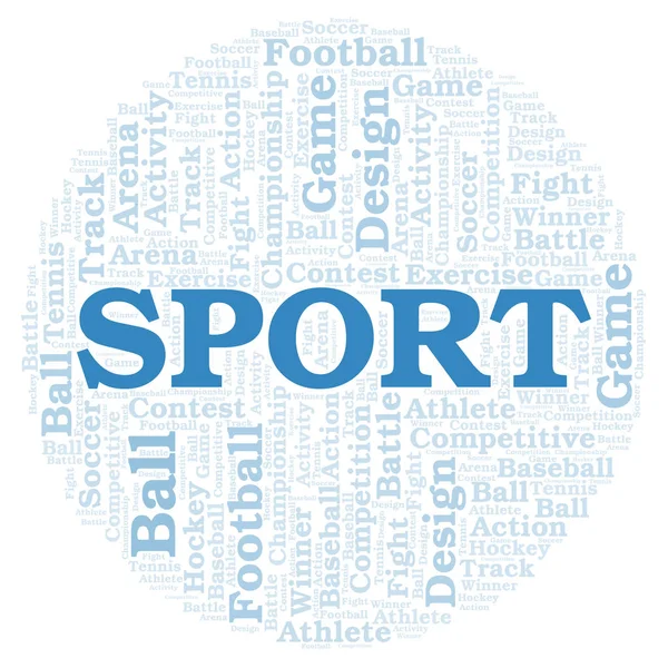 Spor kelime bulutu. Yalnızca metin ile yapılan Wordcloud.