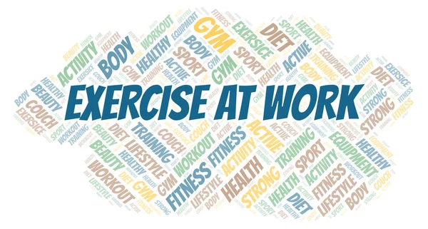 Exercício Trabalho Nuvem Palavras Wordcloud Feito Apenas Com Texto — Fotografia de Stock