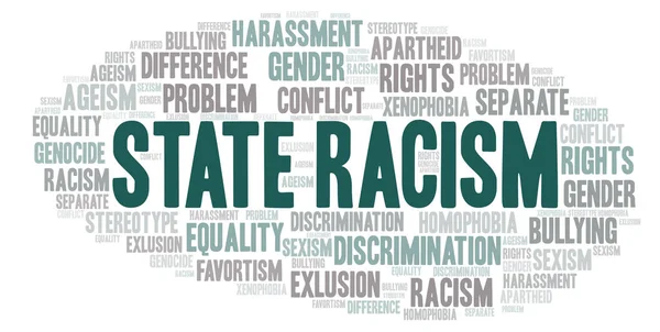 Státní Rasismu Druh Diskriminace Slovo Mrak Wordcloud Pouze Text — Stock fotografie