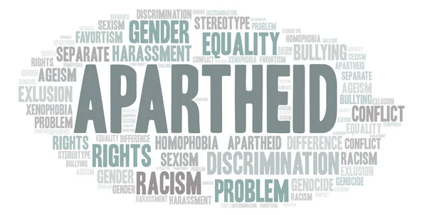 Apartheid Tipo Discriminazione Parola Nuvola Wordcloud Realizzato Solo Con Testo — Foto Stock