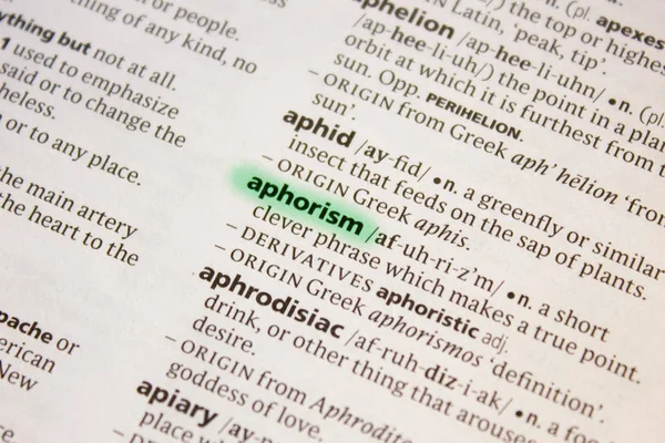 Aforizma sözcüğü veya tümceciği bir sözlük