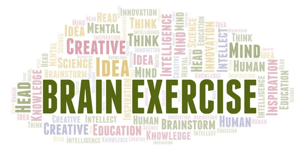 Brain Exercise Word Cloud Wordcloud Made Text Only — Stock Photo, Image