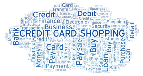 Credit Card Shopping Word Cloud Wordcloud Made Text Only — Stock Photo, Image