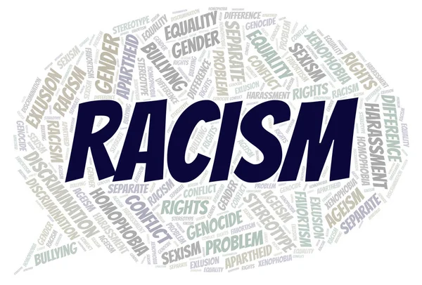 Irkçılık - ayrımcılık türünü - kelime bulutu. Yalnızca metin ile yapılan Wordcloud.