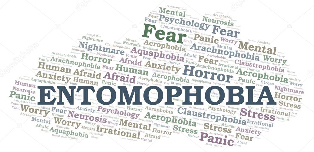 Entomophobia word cloud. Wordcloud made with text only.