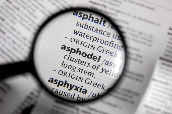 Sözcük veya tümcecik asphodel sözlüğü kitaptaki.