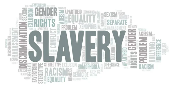 Slavery Type Discrimination Word Cloud Wordcloud Made Text Only — Stock Photo, Image