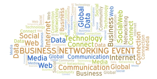 Business Networking Evenement Word Cloud Wordcloud Gemaakt Met Alleen Tekst — Stockfoto