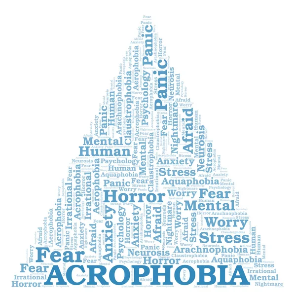 Acrofobia Parola Nube Wordcloud Realizzato Solo Con Testo — Foto Stock