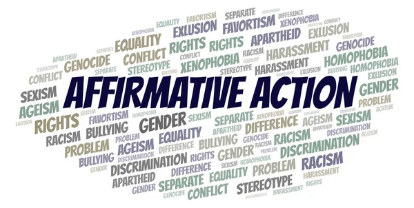 Affirmative Action Soort Discriminatie Word Cloud Wordcloud Gemaakt Met Alleen — Stockfoto