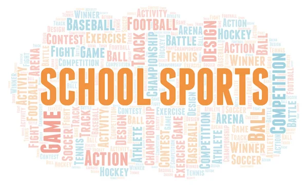 Σύννεφο Λέξεων Αθλητικό Σχολείο Wordcloud Γίνεται Κείμενο Μόνο — Φωτογραφία Αρχείου