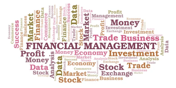 Gestão Financeira Nuvem Palavras Wordcloud Feita Apenas Com Texto — Fotografia de Stock