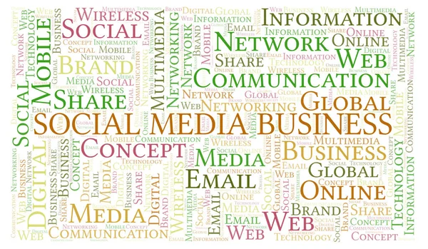 Social Media Business Word Cloud Nuage Mots Fait Avec Texte — Photo