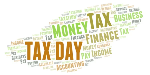 Tax Day Word Cloud Wordcloud Made Text Only — Stock Photo, Image